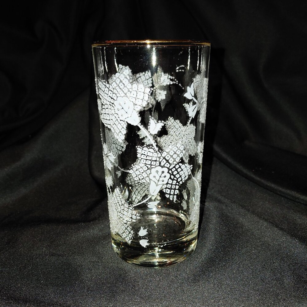 4 Perfect Libbey Vintage Raised Frosted with Gold Rim 10 oz. Glasses - Picture 3 of 4